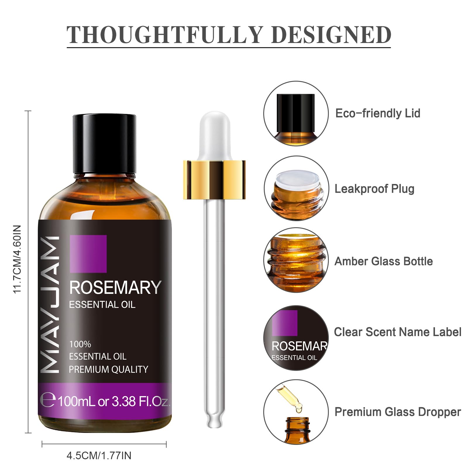 MAYJAM Essential Oil, Rosemary Oil 3.38FL.OZ - Rosemary Essential Oils for Diffusers for Home MAYJAMBuy Supplements Australia
