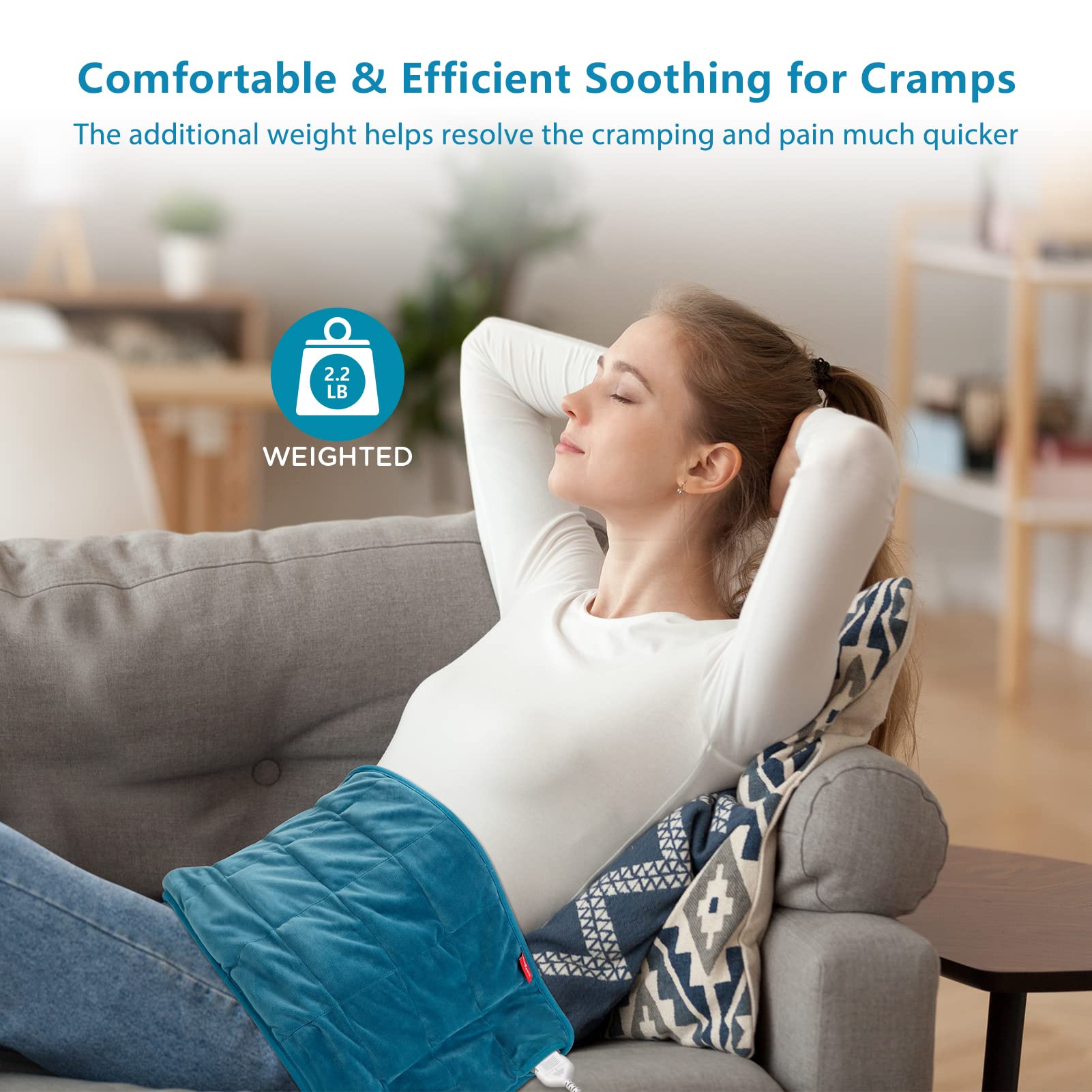 Comfytemp Full Weighted Heating Pad for Back Pain & Cramps Relief, 2.2lb Large Electric ComfytempBuy Supplements Australia