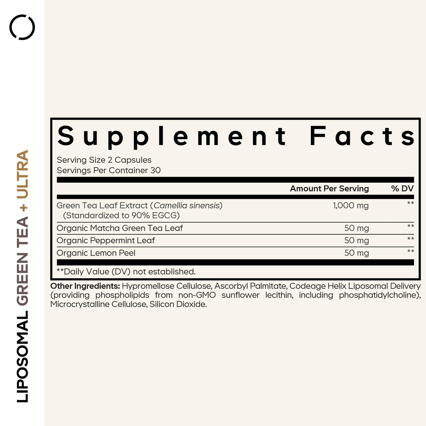 Codeage Liposomal Green Tea+ Ultra Potency - EGCG 90% Green Tea Extract, Organic Matcha Green Powder, Peppermint, Lemon Peel - Vegan, Non-GMO, Gluten-Free - Liposomal Delivery - 60 Capsules CodeageBuy Supplements Australia