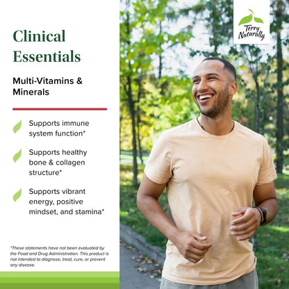 Terry Naturally Clinical Essentials - Supplement to Aid Bone, Cardiovascular & Immune Health - Supplement with Chelated Minerals - Supplement with B-Vitamins & Vitamin C - 120 Capsules (Pack of 2) Terry NaturallyBuy Supplements Australia