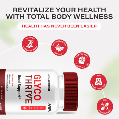 (2 Pack) Glyco Thrive Blood Support GlycoThrive Maximum Strength Capsules, Glyco Thrive Advanced Daily Multivitamin Health and Wellness Supplement, GlycoThrive Health Support Pills (120 Capsules) HavahBuy Supplements Australia