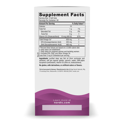 Nordic Naturals Prenatal DHA, Unflavored - 830 mg Omega-3 + 400 IU Vitamin D3-180 Soft Gels - Supports Brain Development in Babies During Pregnancy & Lactation - Non-GMO - 90 Servings Nordic NaturalsBuy Supplements Australia