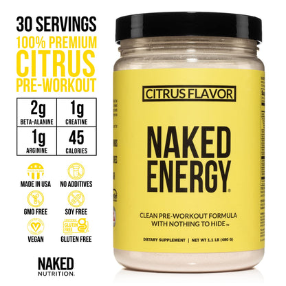 NAKED nutrition Vegan Energizing Bundle: Naked Citrus Energy Super Greens Powder Organic Greens Supplement