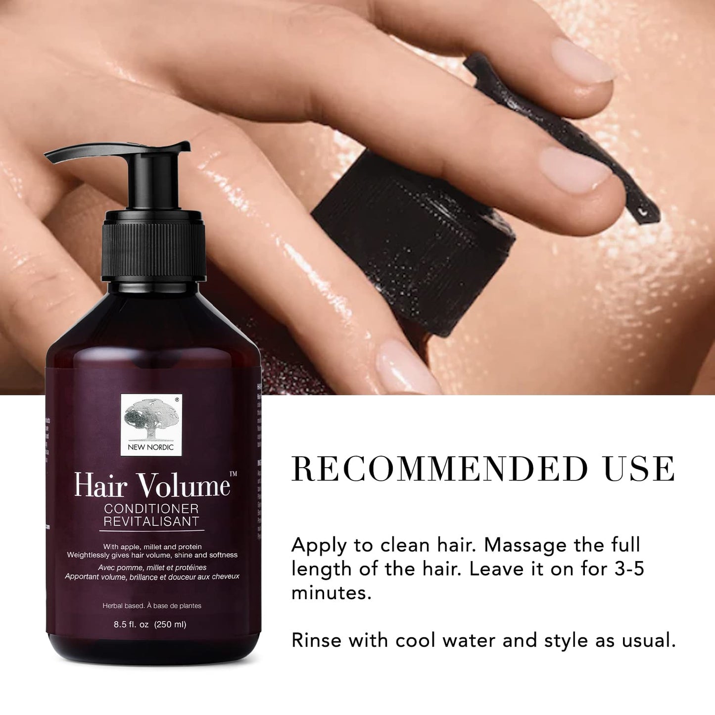 New Nordic Hair Volume Conditioner, Creamy Herbal Recipe to Weightlessly Hydrate, Volumize, Soften & Shine, Vegan, Clean Ingredients, 8.5 Fl Oz NEW NORDICBuy Supplements Australia