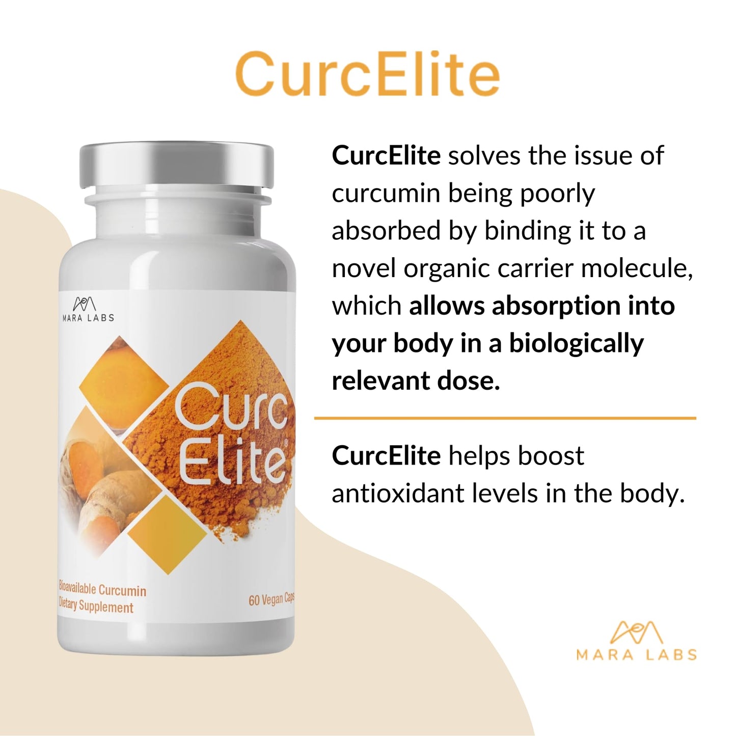 Mara Labs CurcElite Curcumin | Turmeric Extract 95% Curcuminoids | Vegan, No Fillers, and Non-GMO | 60 Vegan Capsules BrocEliteBuy Supplements Australia