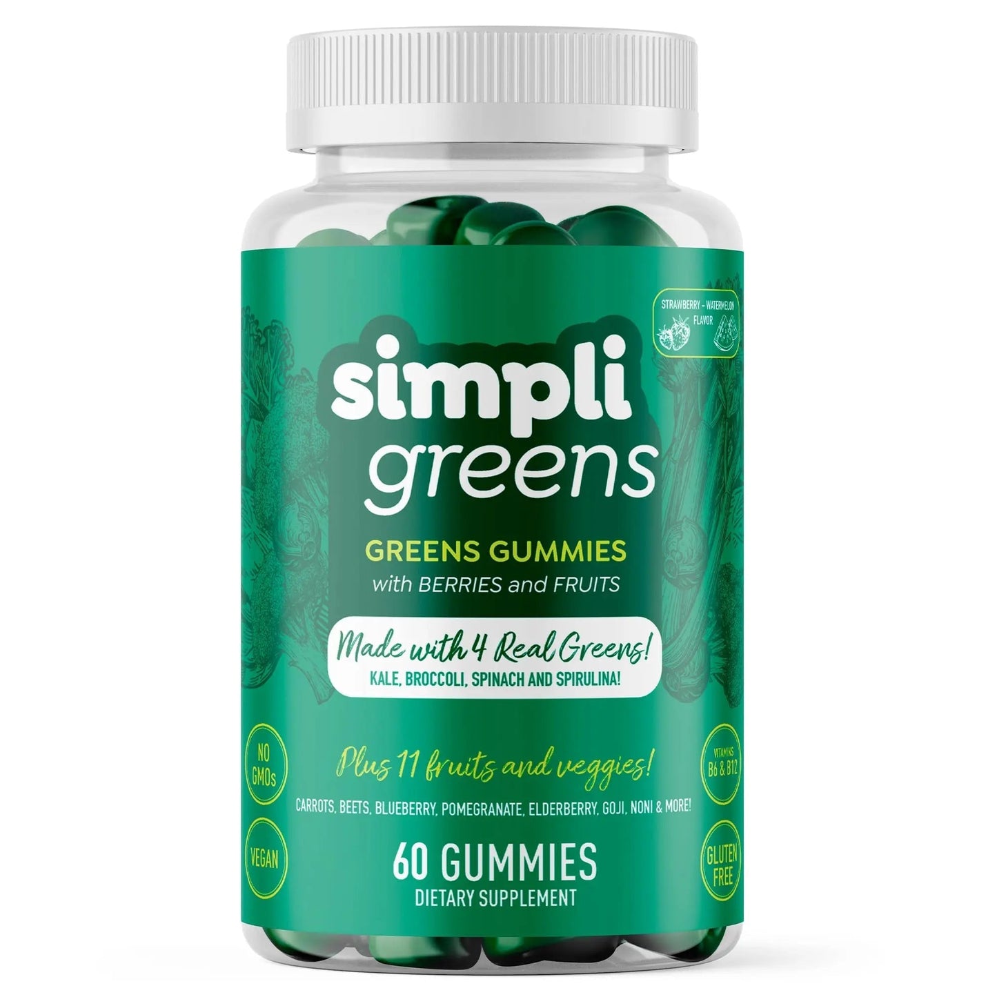 SIMPLI GREENS Vegan Superfood Gummies Supplement – 60 Count – Nutrient-Rich Gummy Vitamins – Supports Overall Wellness SIMPLI GREENSBuy Supplements Australia