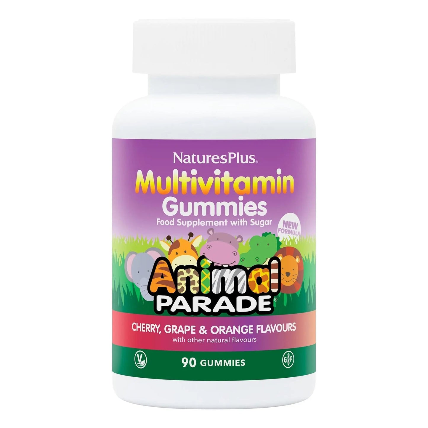 NaturesPlus Animal Parade Multivitamin Children's Gummies - 90 Count - Assorted Cherry, Grape & Orange Flavors NaturesPlus