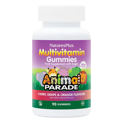 NaturesPlus Animal Parade Multivitamin Children's Gummies - 90 Count - Assorted Cherry, Grape & Orange Flavors NaturesPlus