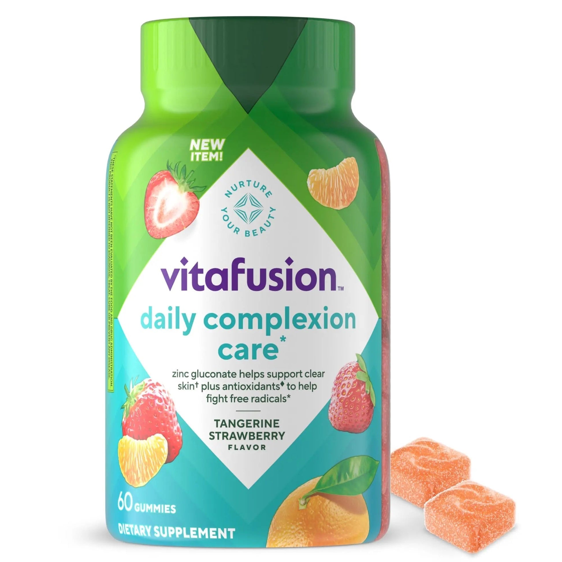 vitafusion Daily Complexion Care (1), Beauty Supplement Helps Support Clear Skin (1) (2) with Zinc Gluconate, Plus Vitamins E & C Vitafusion