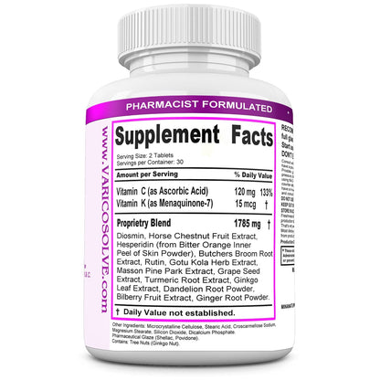 MINANATURALS VARICOSOLVE The Natural Supplement for Leg Veins. 60 Tablets MINANATURALSBuy Supplements Australia
