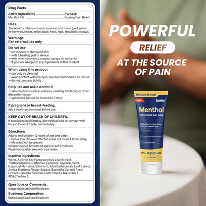 Sumifun Menthol Pain Relief Gel-Tube-3 FL OZ Tube (Pack of 1)- for Knee & Lower Back Pain Relief, Sore Muscle Relief, Neck Pain Relief, Shoulder Pain Relief SumifunBuy Supplements Australia