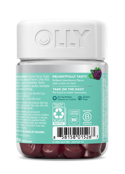 OLLY Flawless Complexion Gummy, Clear and Healthy Skin Support, Vitamins E, A, Zinc, Chewable Supplement, Berry - 50 Count (Pack of 1)