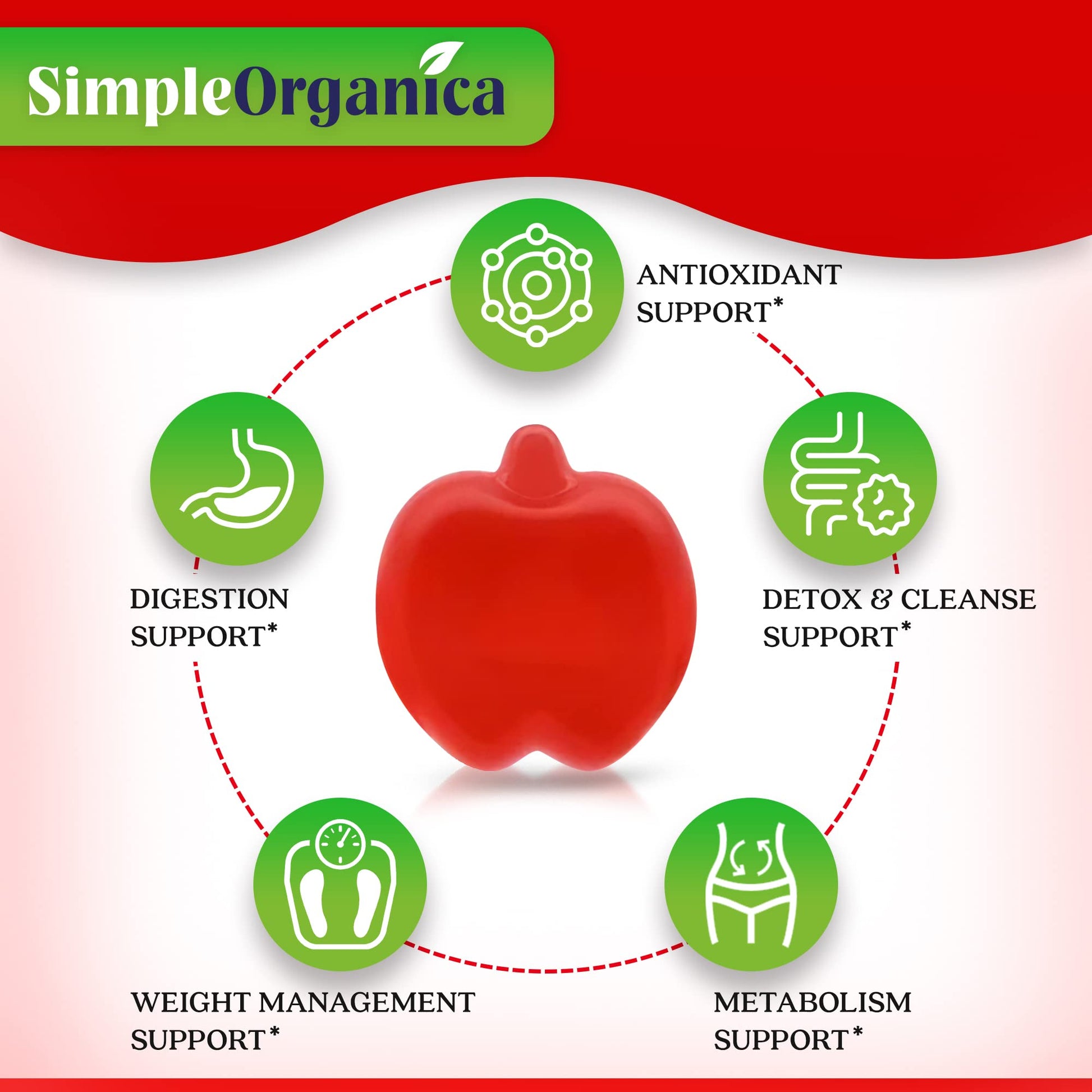 USDA Organic Apple Cider Vinegar Gummies with The Mother. AVC Keto Gummy Vitamins Simple OrganicaBuy Supplements Australia
