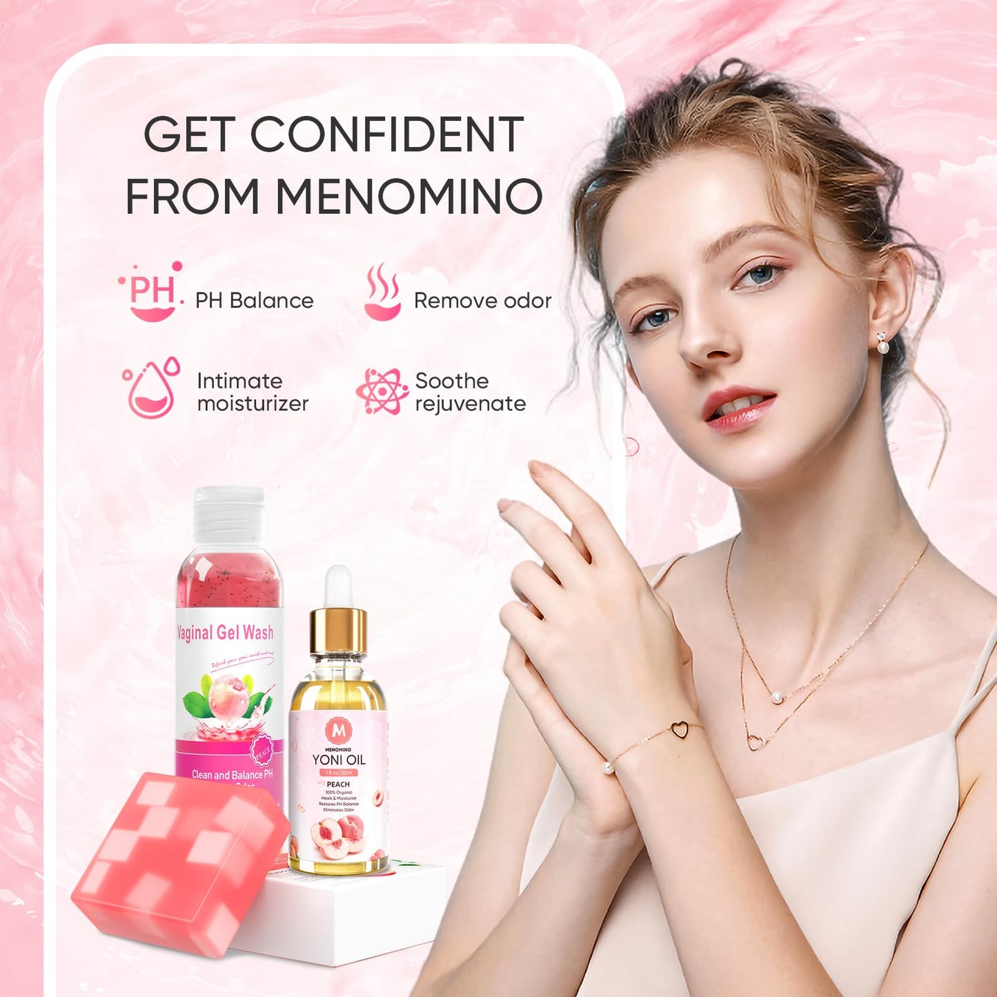Feminine Wash & Yoni Oil & Yoni Soap Bar Set for Women, 1 Fl.Oz Natural Feminine Oil, Feminine MENOMINOBuy Supplements Australia
