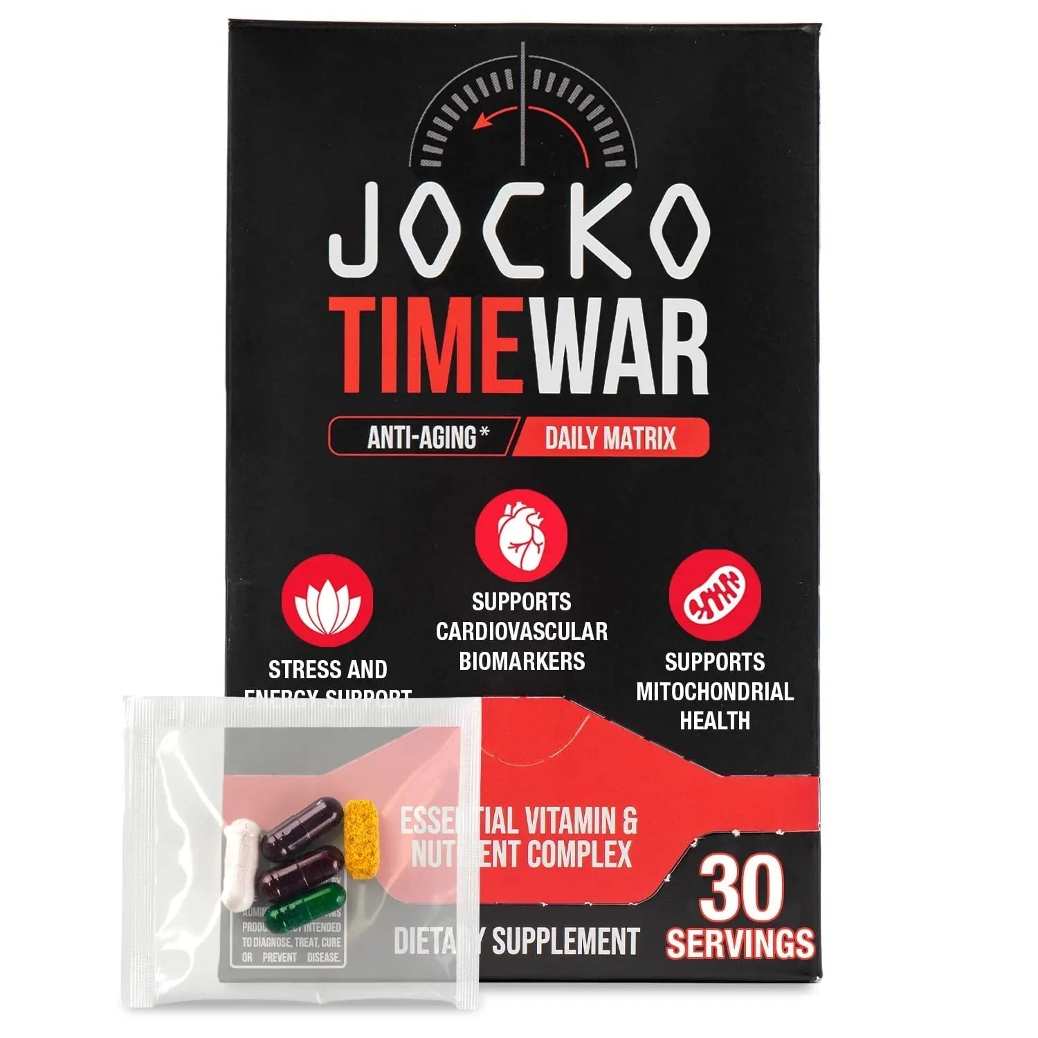 Jocko Fuel TIME WAR - Multivitamin for Men & Women. NAD Supplement for Healthy Aging, Heart, Bone, & Eye Health. Essential Vitamins and Minerals Jocko Fuel