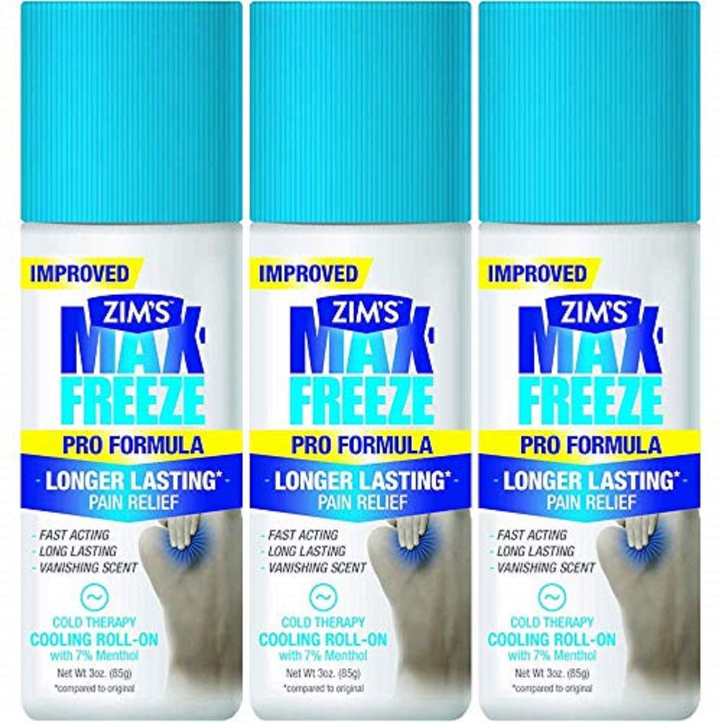 Zim's Max Freeze Pro Formula Longer Lasting Pain Relief Cold Therapy Cooling Roll-On 3 Oz. (Pack of 3) WutsarBuy Supplements Australia