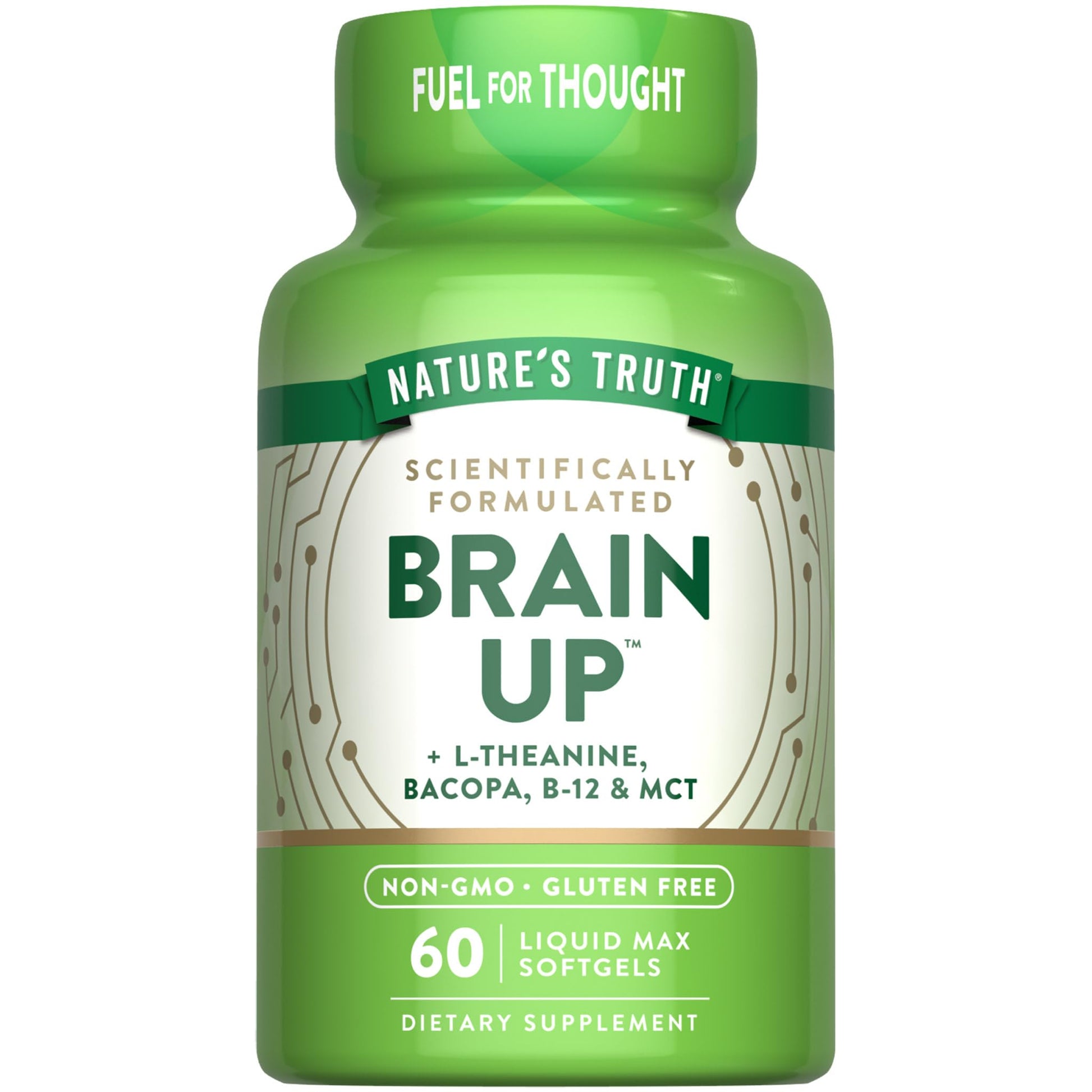 Nature's Truth Brain Up Softgels | 60 Count | with L-Theanine, Bacopa, B-12 & MCT | Non-GMO and Gluten Free Supplement Nature's TruthBuy Supplements Australia