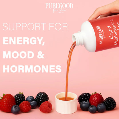 PureGood Women’s Liquid Multivitamin | 70+ Nutrients, Superfoods & Omegas | High Absorption Daily Supplement | PureGood