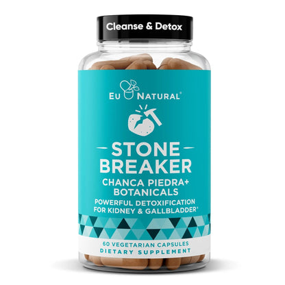 Chanca Piedra Stone Breaker - The Original Stone Breaking Formula with Celery Seed & Parsley - Supports Kidney, Gallbladder & Urinary Tract Cleansing to Help Flush Impurities - 60 Vegetarian Capsules Eu NaturalBuy Supplements Australia