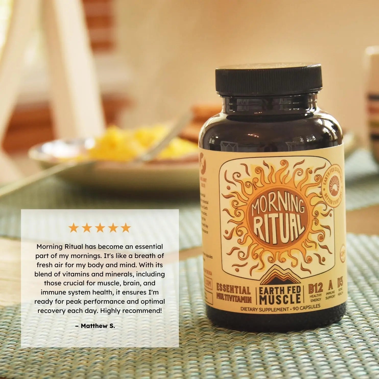 Earth Fed Muscle Morning Ritual Multivitamin for Women Supports General Health & Wellness - Multivitamin with Iron for Immune & Heart Support Earth Fed Muscle