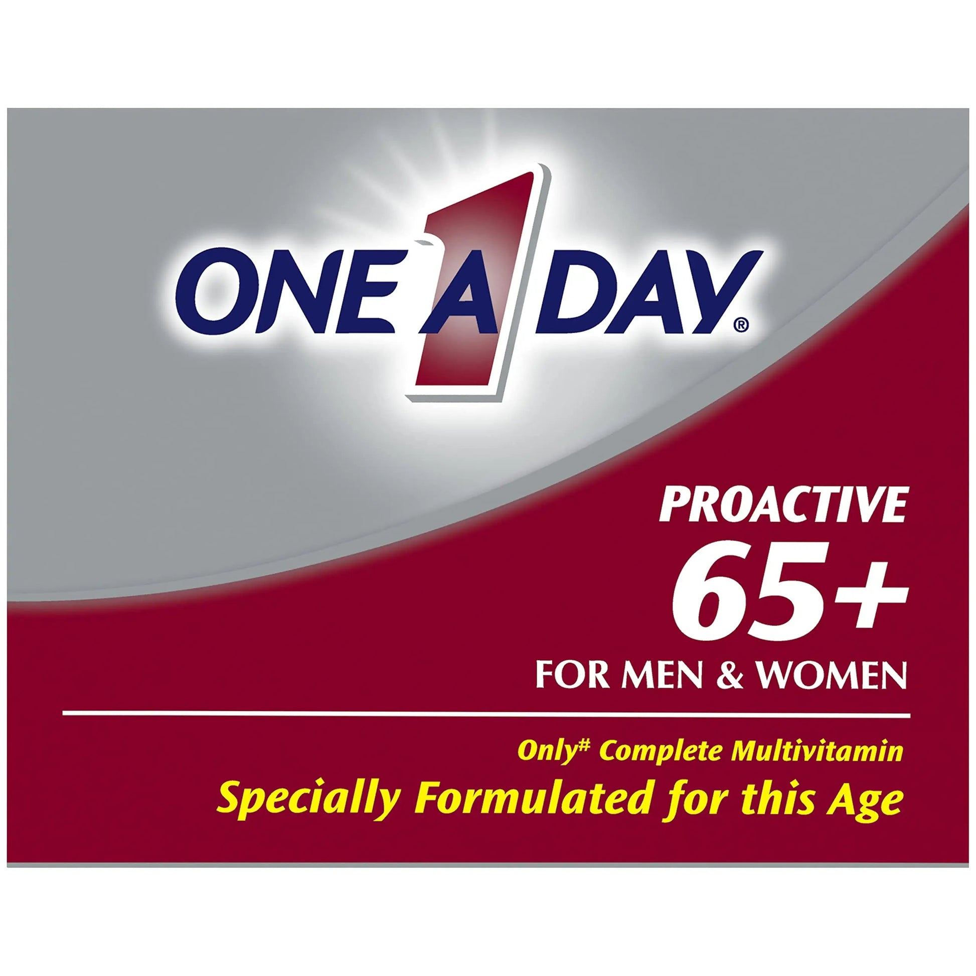ONE A DAY Proactive 65+, Mens & Womens Multivitamin, Supplement with Vitamin A, Vitamin C, Vitamin D, and Zinc for Immune Health Support ONE A DAY