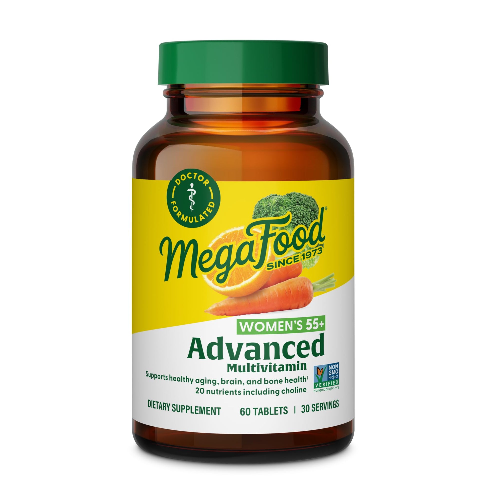 MegaFood, Multi for Women 55+, Supports Optimal Health and Wellbeing, Multivitamin and Mineral Dietary Supplement, Gluten Free, Vegetarian, 60 tablets (30 servings) MegaFoodBuy Supplements Australia