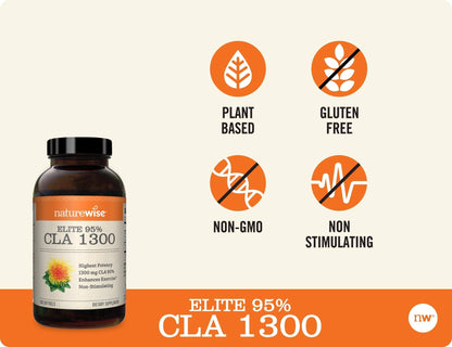 NatureWise Elite CLA 1300 Maximum Potency, 95% CLA Safflower Oil Workout Supplement NatureWiseBuy Supplements Australia