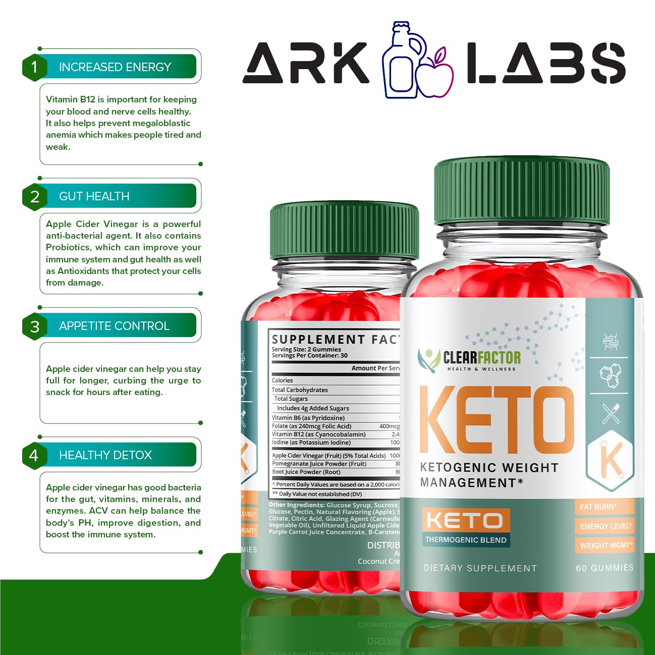 (5 Pack) Clear Factor Gummies, Clear Factor ACV Gummies, Clear Factor Gummy Ark LabsBuy Supplements Australia