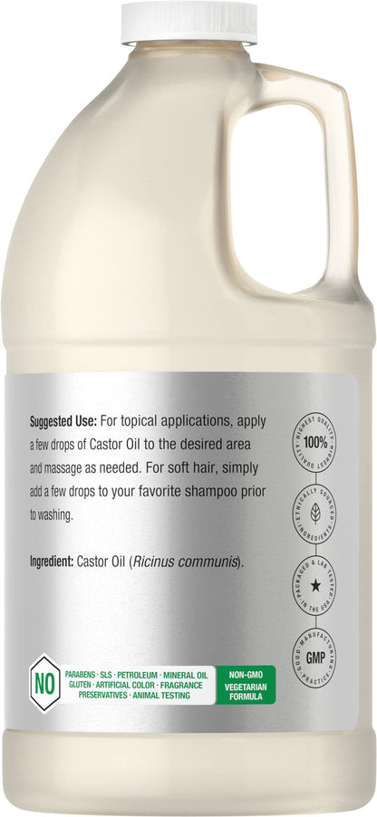 Castor Oil 64oz | for Hair Health, Eyelashes & Eyebrows | Hexane Free & Cold Pressed HorbäachBuy Supplements Australia