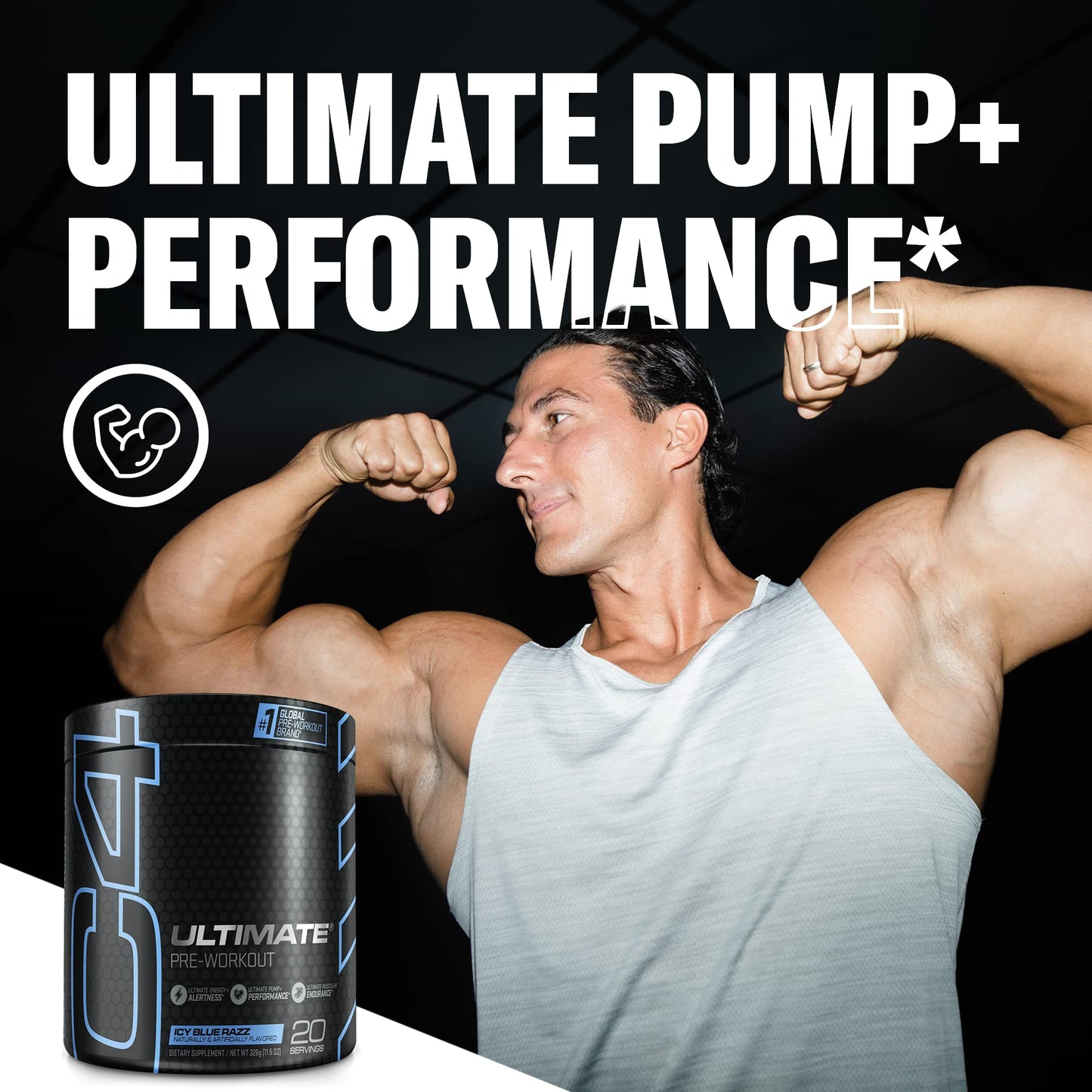 Cellucor C4 Ultimate Pre Workout Powder ICY Blue Razz - Sugar Free Preworkout CellucorBuy Supplements Australia