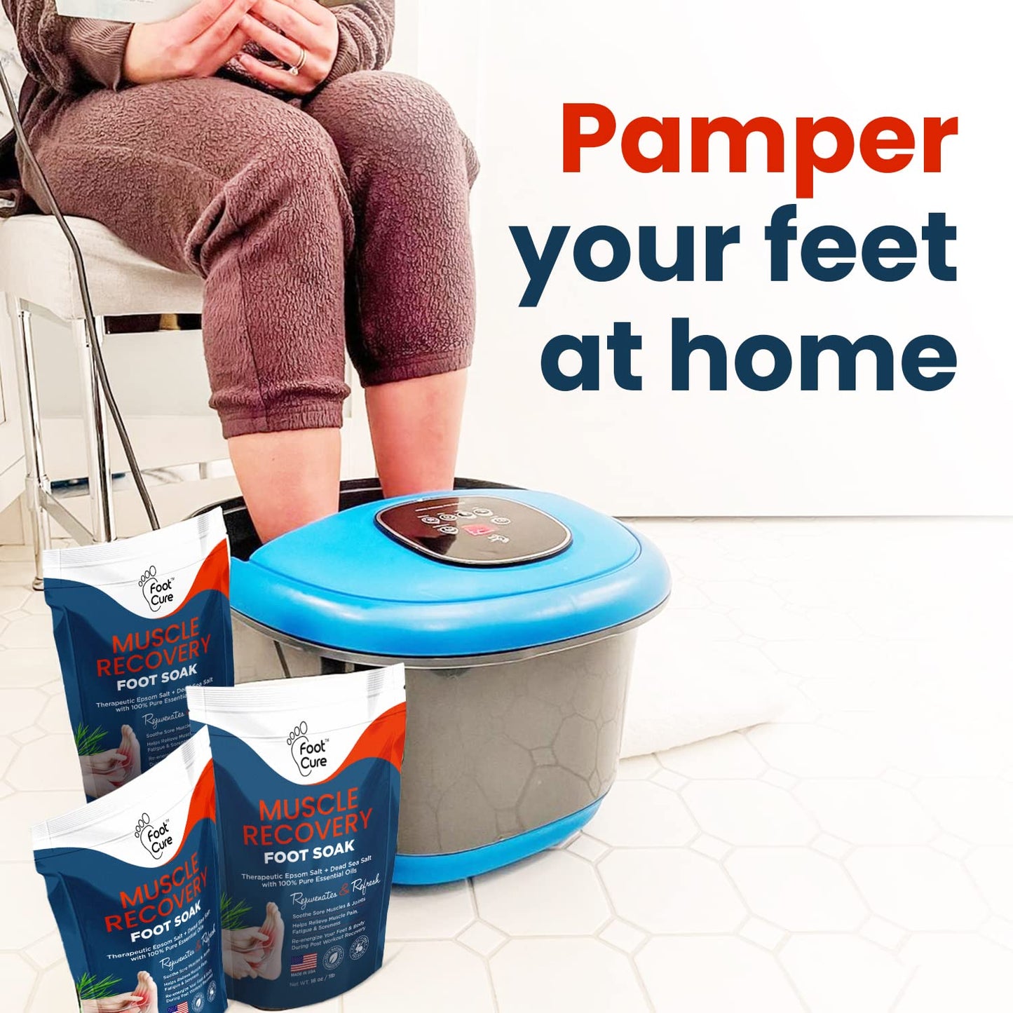 Muscle Relief Foot Soak with Epsom Salts - All Natural Salts for Post Workout Recovery FOOT CUREBuy Supplements Australia