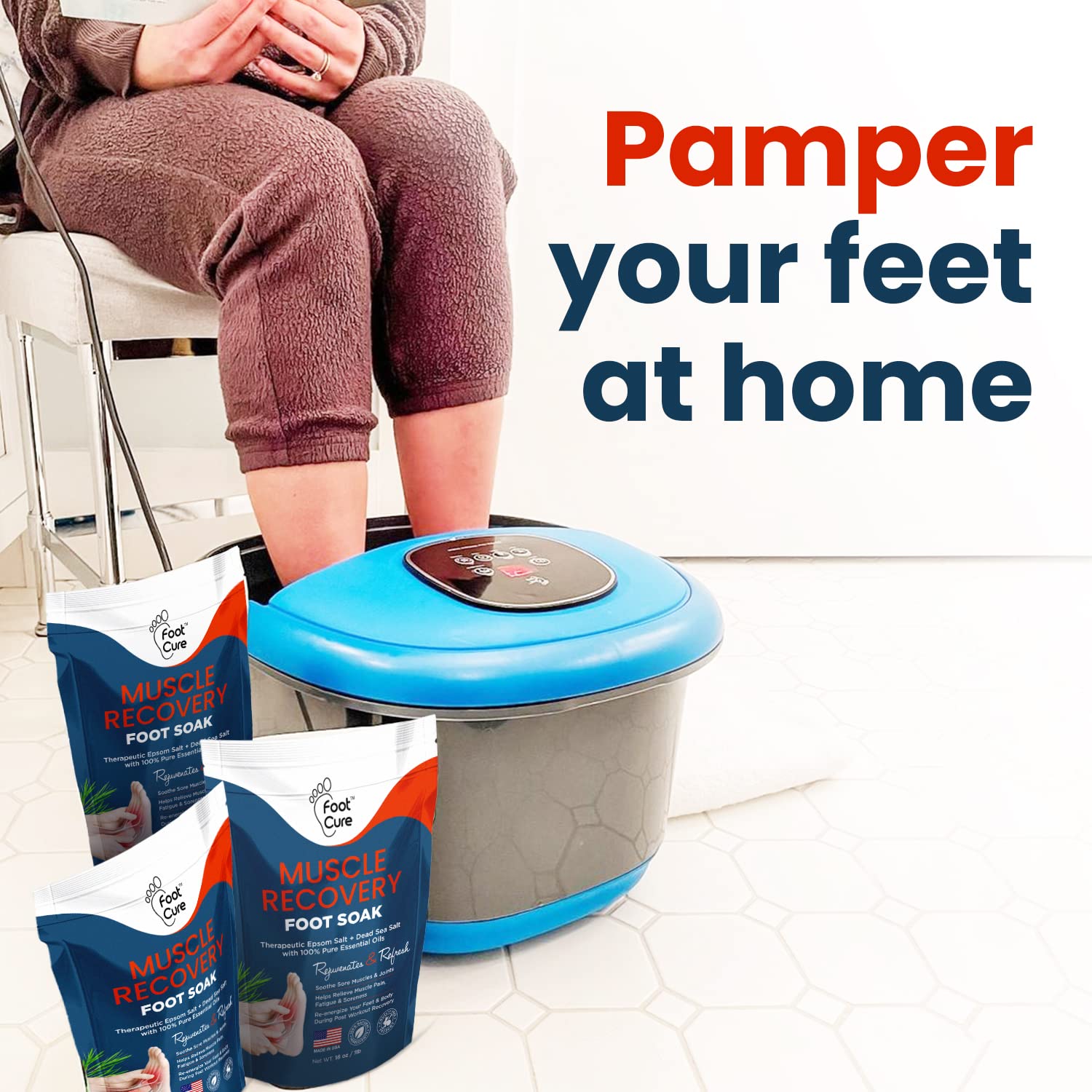 Muscle Relief Foot Soak with Epsom Salts - All Natural Salts for Post Workout Recovery FOOT CUREBuy Supplements Australia