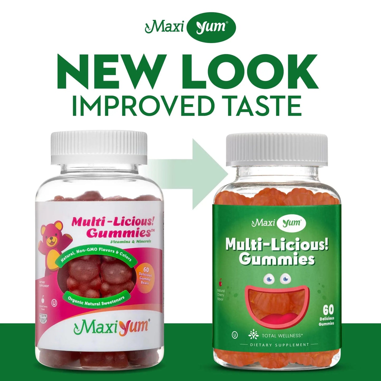 Maxi Health Multivitamin Gummies Vitamins for Adults & Kids - Cherry Flavored Gummy Multivitamins - 60 Vitamin Gummies for Women and Men Maxi Health
