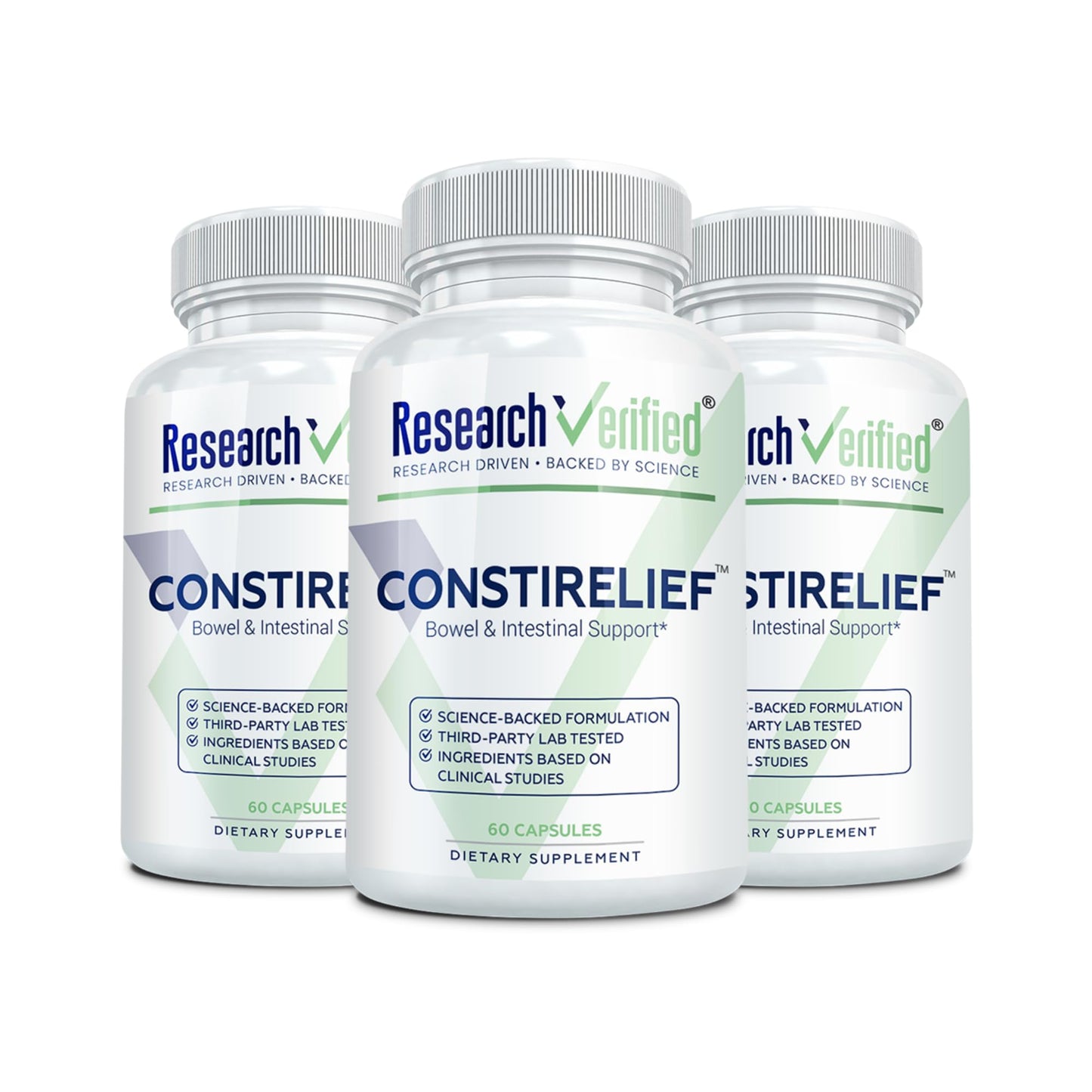 Research Verified ConstiRelief - The best Supplement for Constipation Relief on the market - with L. Acidophilus for long term health and prevention. 100% back guarantee! (Pack of 3) Research VerifiedBuy Supplements Australia