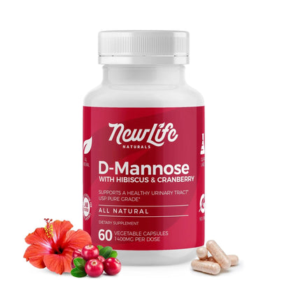 NewLife Naturals D-Mannose Capsules | w/Cranberry and Hibiscus Extracts | Natural Urinary Tract Health Supplement | 1400mg Pure Veggie Powder | 60 Veggie Capsules NewLife NaturalsBuy Supplements Australia