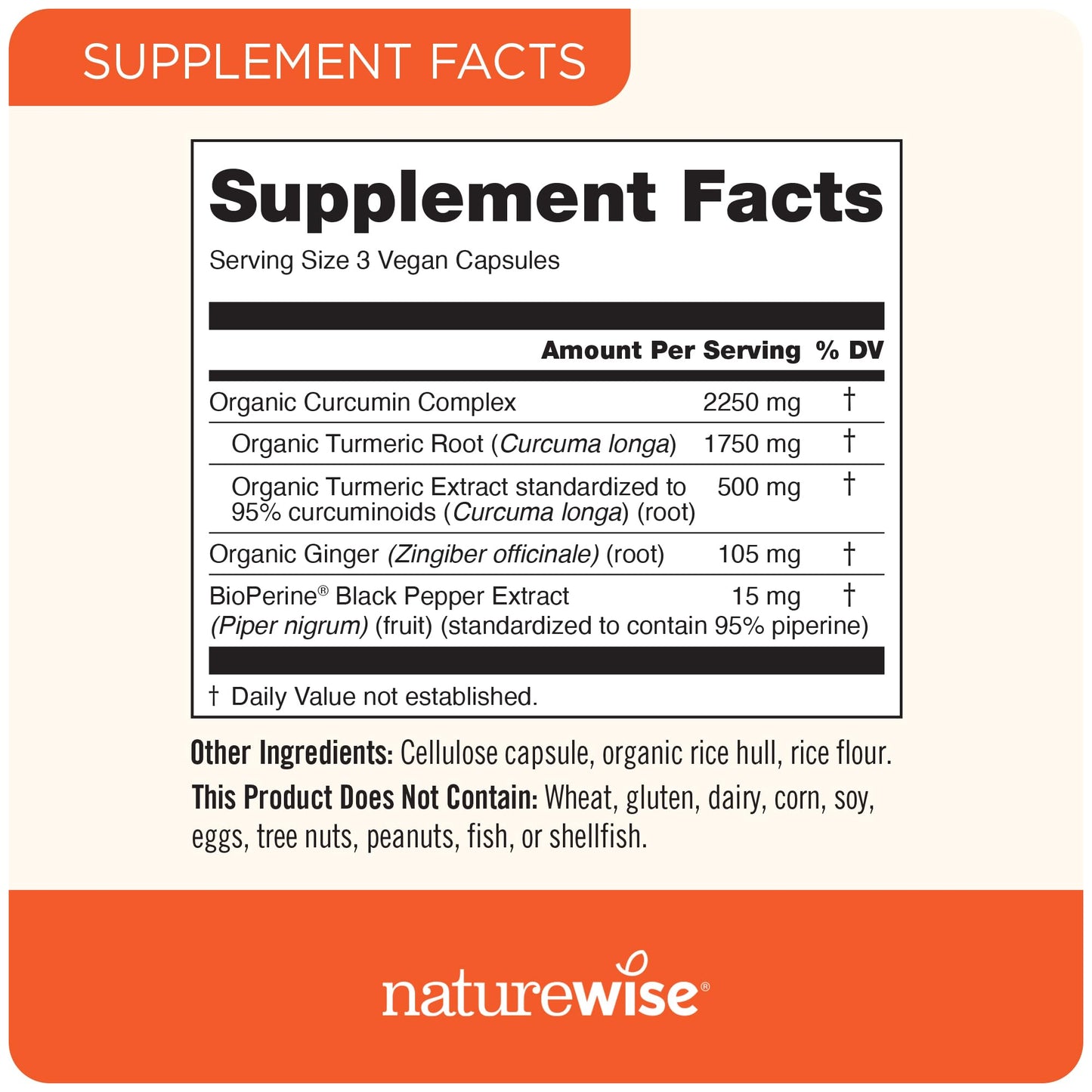 NatureWise Curcumin Turmeric 2250mg 95% Curcuminoids & BioPerine Black Pepper NatureWiseBuy Supplements Australia