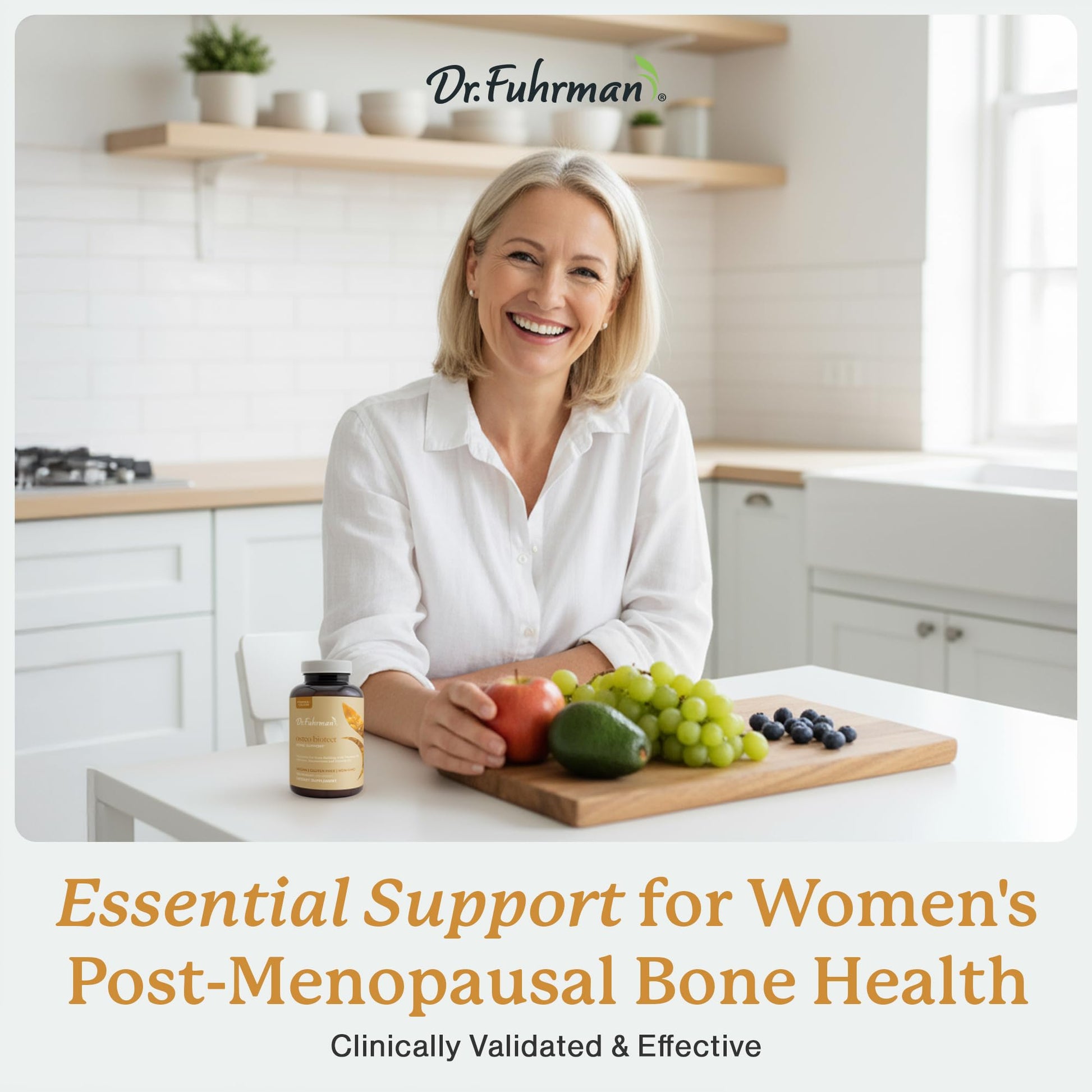 Dr. Fuhrman Osteo Bone Health Supplement | Wholefood Supplement for Women & Men | Vitamin for Bone Density | Organic Vitamin D3, Calcium, Magnesium & K2 | Natural Ingredients | 120 Caps Dr. FuhrmanBuy Supplements Australia
