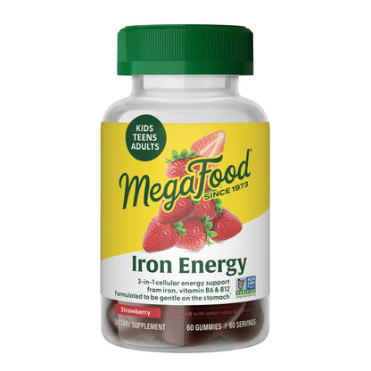 Megafood Iron Energy Gummies, Iron Supplement for Women, Men, Teens & Kids with Vitamin B12 & B6, Vitamins MegaFoodBuy Supplements Australia