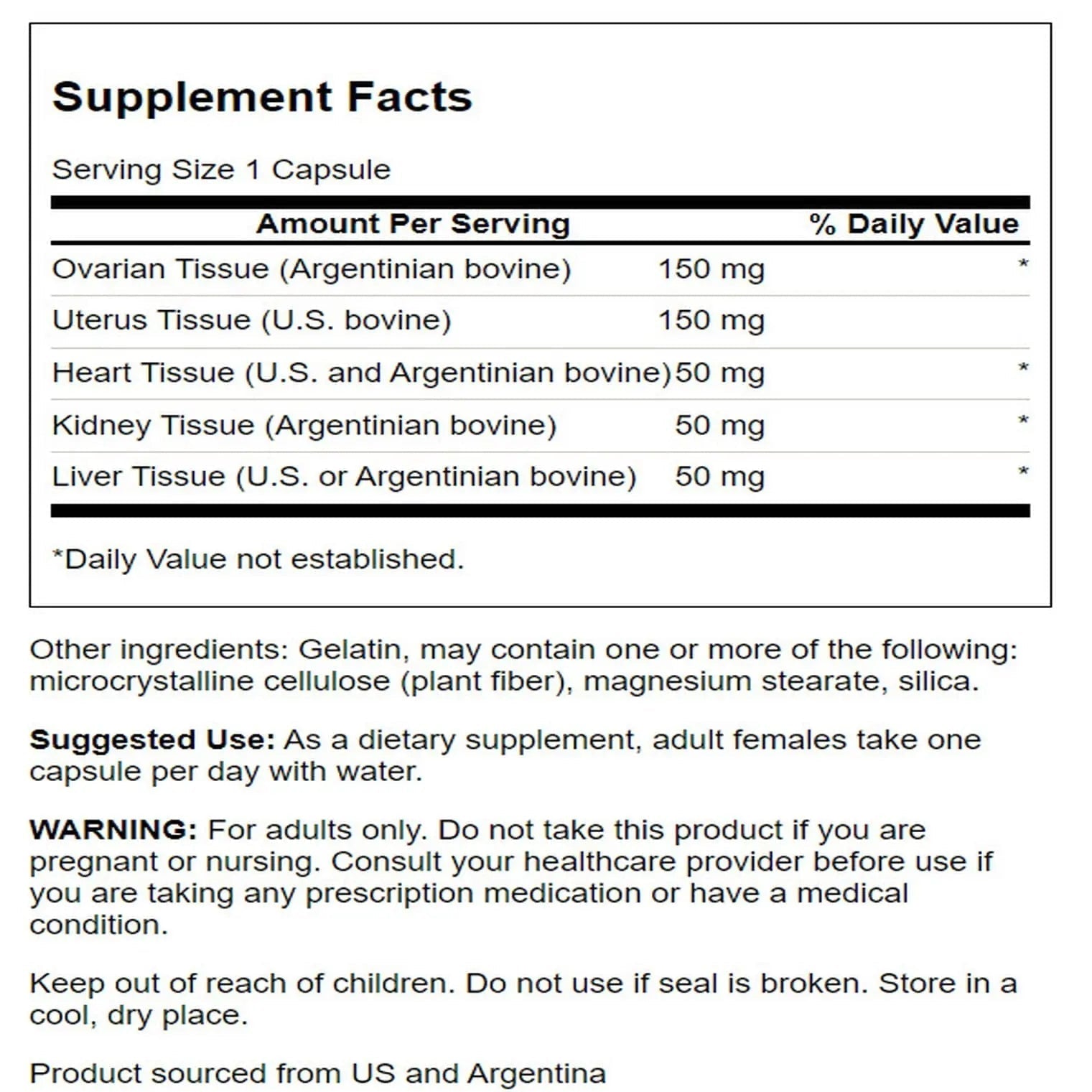 Swanson Multi-GLANDULAR for Women 60 Cap Swanson