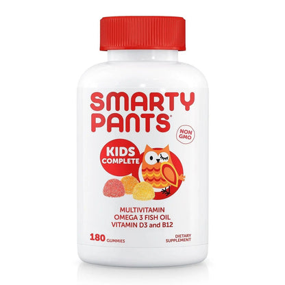 SmartyPants Kids Complete Daily Gummy Vitamins, Gluten Free, Multivitamin & Omega 3 Fish OilDHA/EPA Fatty Acids (180 Count) SmartyPants