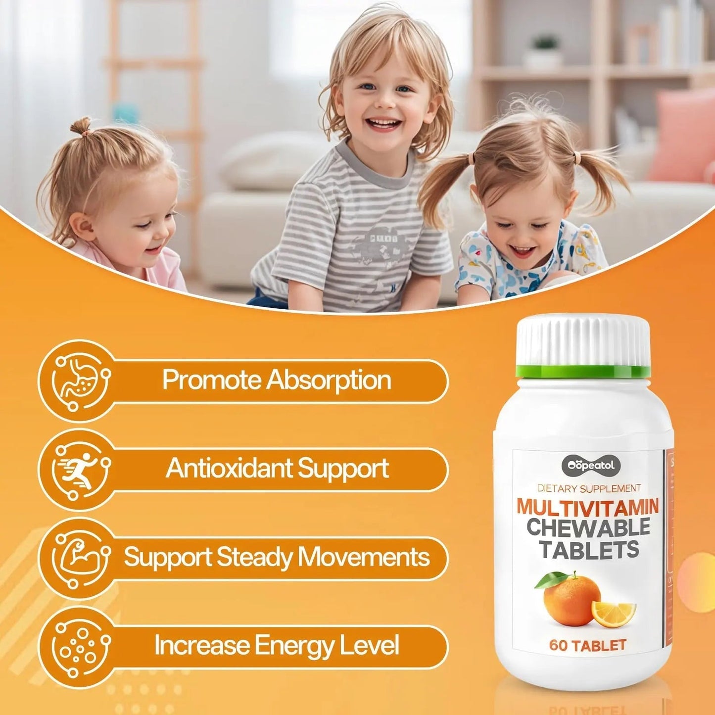 Oopeatol Multivitamin for Adults with Vitamin C, D3 & B Vitamins | Daily Increase Body Protection, Energy & Bone and Joint Equilibrium and Health | OopeatolBuy Supplements Australia