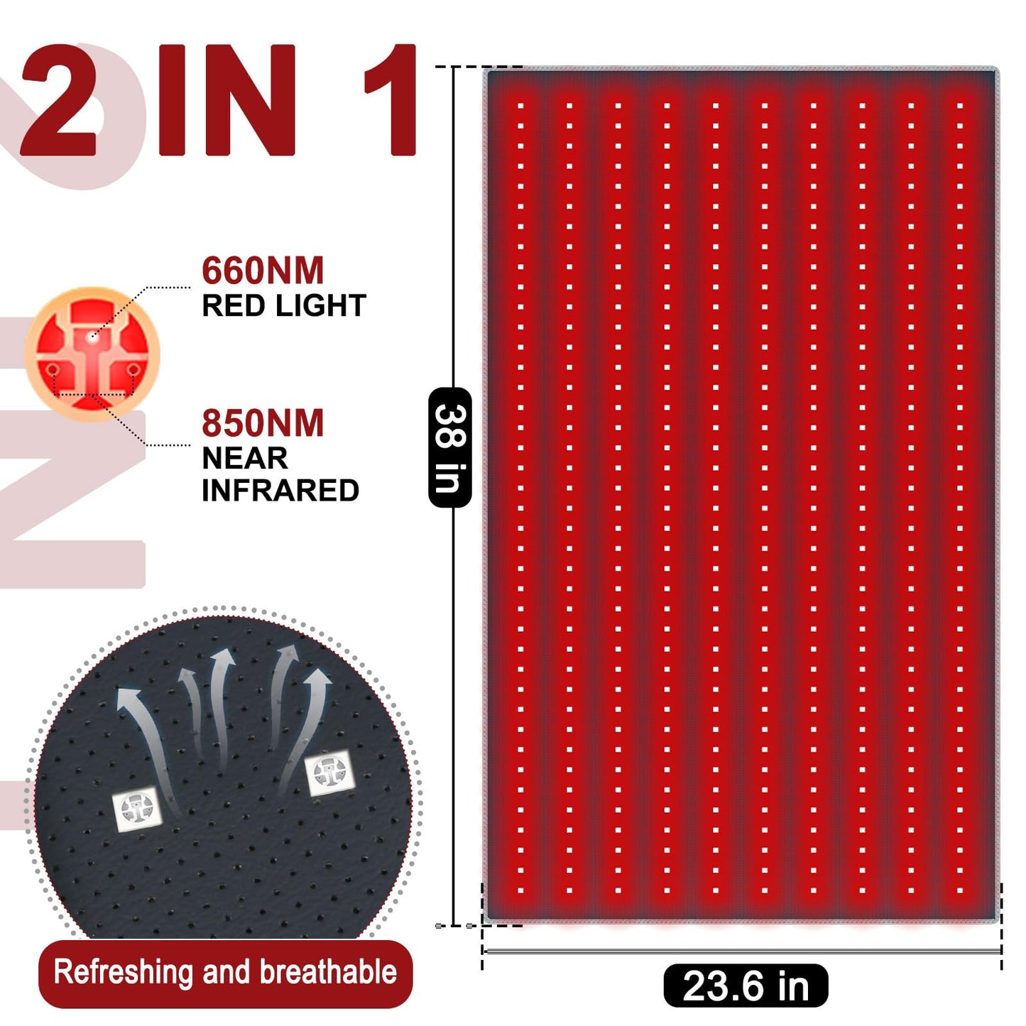 Red Light Therapy Pad 38 * 23.6 in - Red Light Therapy Body, 400 LEDs Using 660nm Red Light RutollmitBuy Supplements Australia
