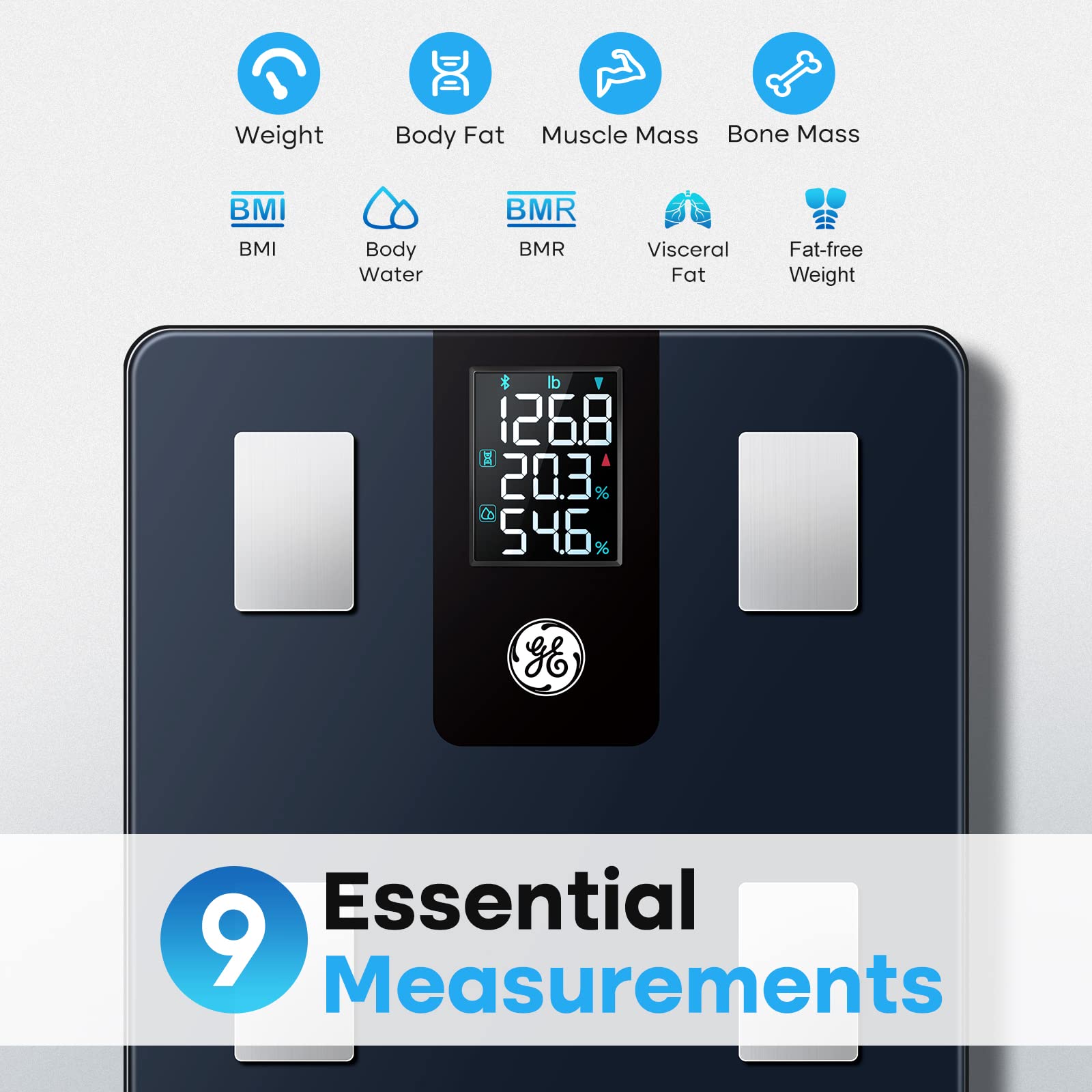 GE Smart Scale for Body Weight and Fat Percentage with All-in-one LCD Display GEBuy Supplements Australia