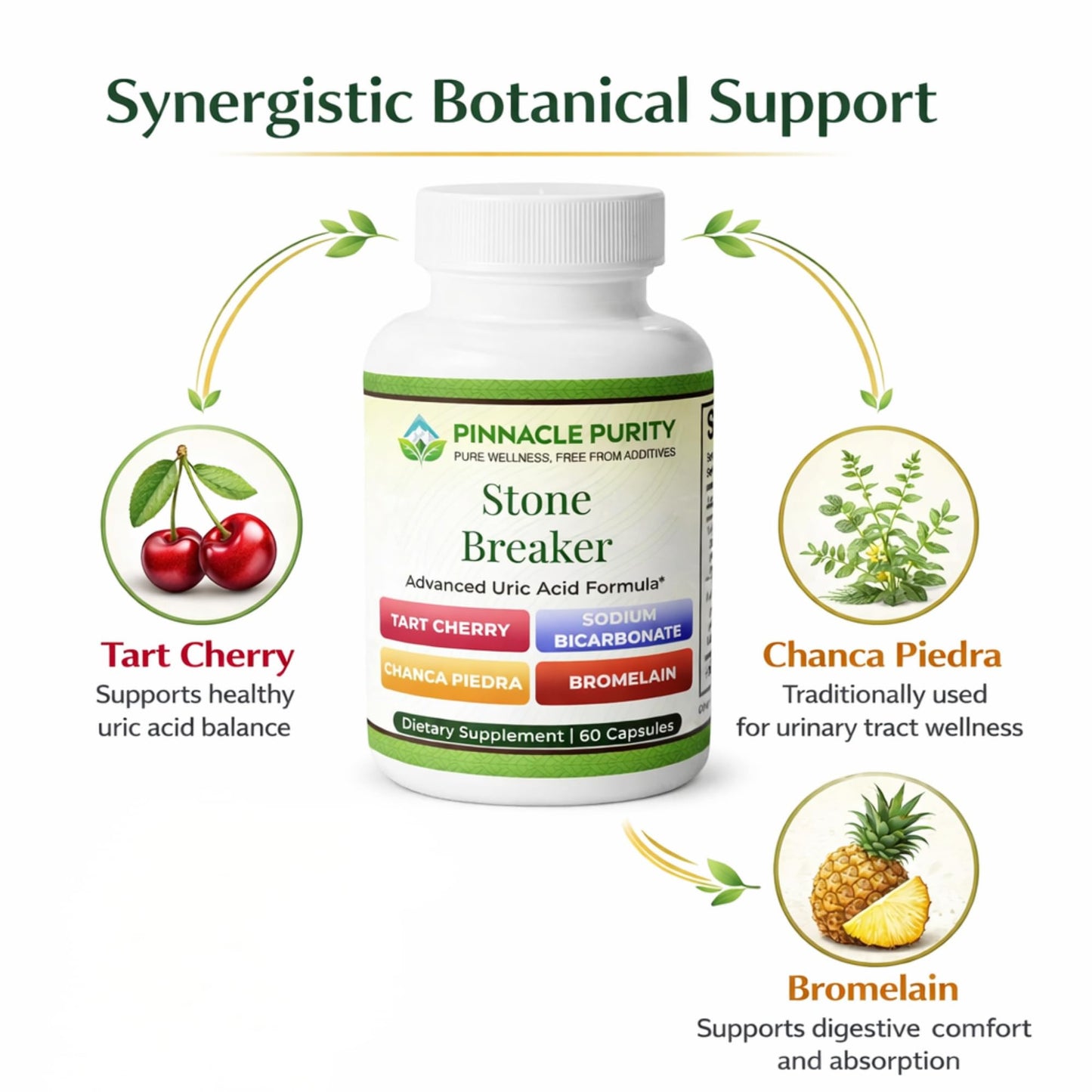 Pinnacle Purity Stone Breaker 60 Capsules, With Chanca Piedra, Tart Cherry & Bromelain – Supports Kidney & Liver Balance, Promotes Gentle Stone Management, Enhances Natural Cleansing Pathways, Non-GMO Pinnacle PurityBuy Supplements Australia