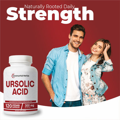 Immortal Herbs Pure Ursolic Acid Supplement 300mg, 120 Pills, Rosemary Leaf Extract Powder, Non-GMO and Gluten-Free Ursolic Acid Capsules for Women and Men Immortal HerbsBuy Supplements Australia