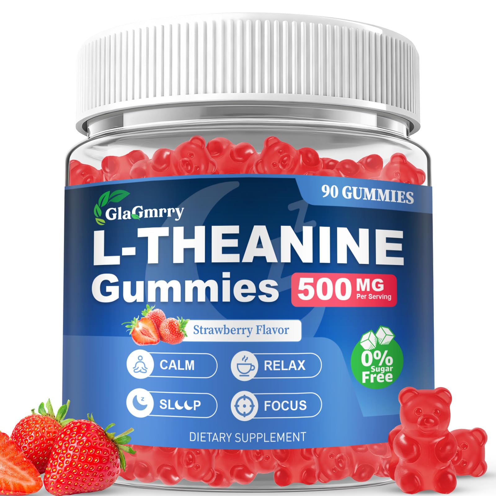 GlaGmrry 90 Count | L Theanine Gummies, L Theanine Supplement for Adults & Kids, w/Ashwagandha, Magnesium, GABA & 5-HTP, Sugar Free Liposomal Formula for Calm Relax zzZ M♡♡d & Focus, Vegan GlaGmrryBuy Supplements Australia