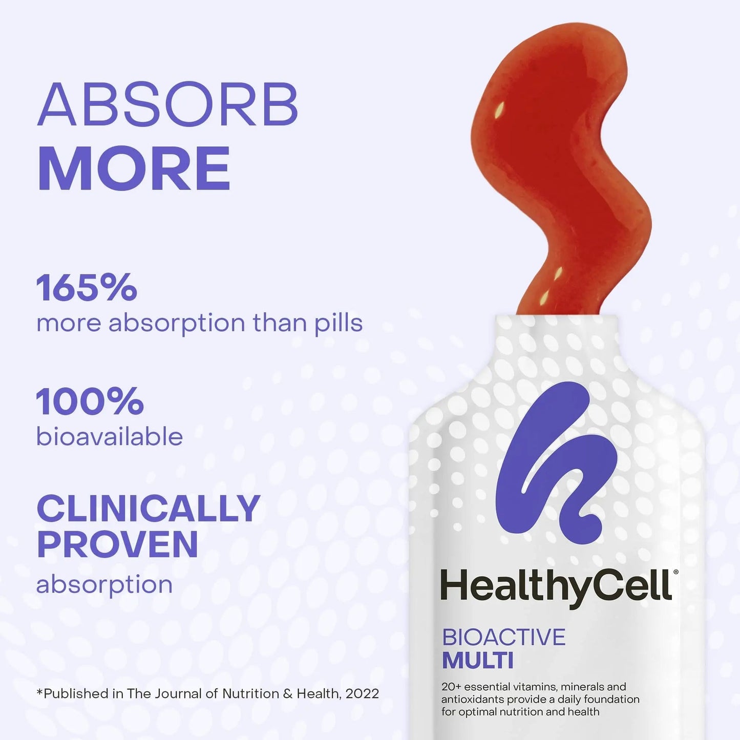 Healthycell Bioactive Daily Liquid Multivitamin for Men & Women – 20+ Essential Vitamins, Minerals & Antioxidants for Brain Healthycell