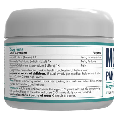Mars Wellness MG+ Magnesium Cream Pain Relief - Extra Strength Magnesium and Arnica Cream - 4 OZ Tub - Neuropathy, Muscle Pain, and Leg Cramps Relief - 1 Pack MARS WELLNESSBuy Supplements Australia