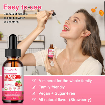 Magnesium Glycinate Liquid, High Potency Magnesium Glycinate, Citrate, Sugar Free Vegan Non-GMO Complex Supplement Promotes Nerv,Relaxation,Muscle,Sleep Support* MulitteaBuy Supplements Australia
