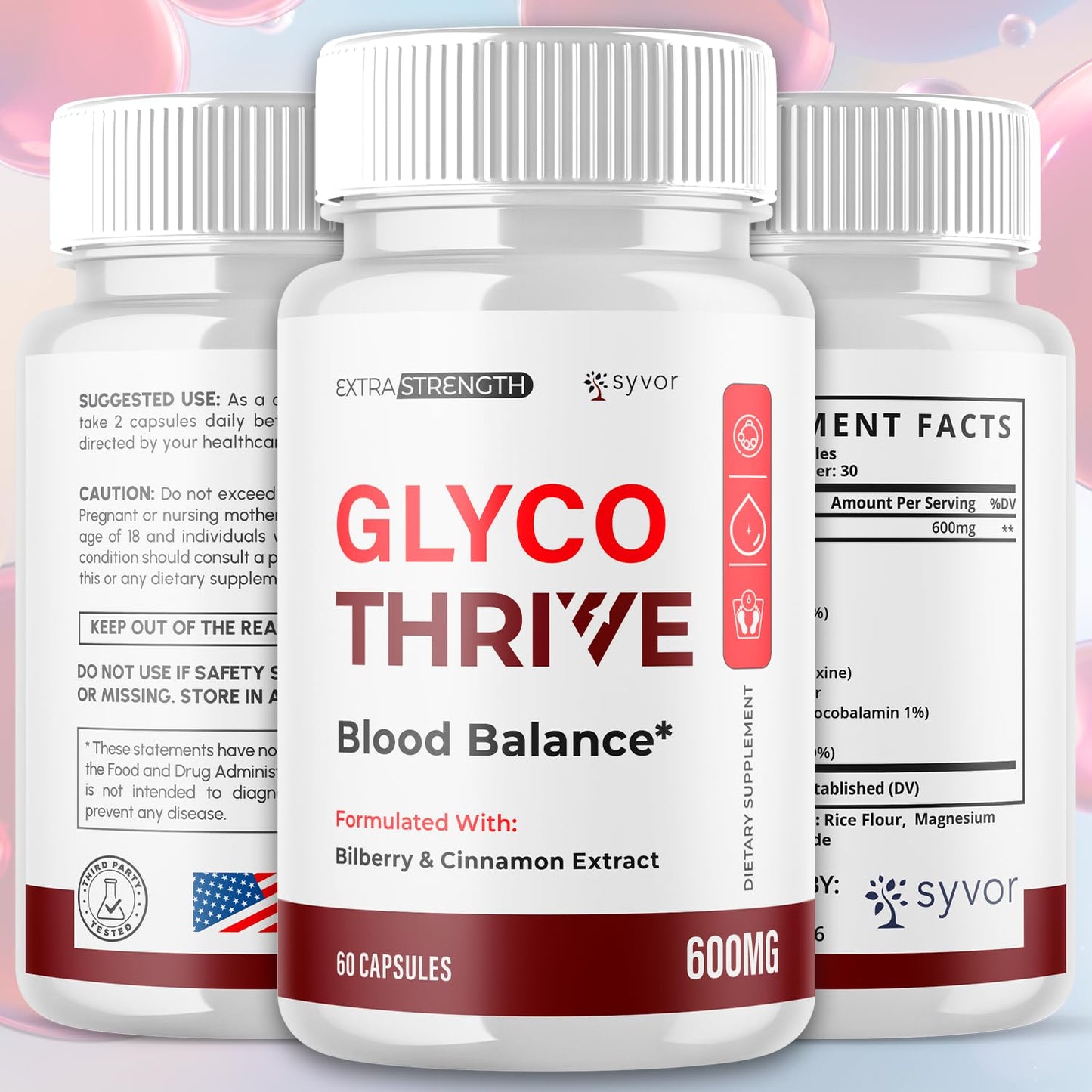 Glyco Thrive Capsules, Official GlycoThrive Glycogen Support Pills with All Natural Ingredients, Advanced Formula Health Supplement with Max Strength Premium Vitamins for Women & Men (60 Capsules) SyvorBuy Supplements Australia